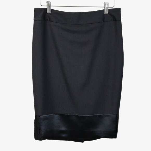 L.A.M.B. Vintage Black Wool and Satin Pencil Skirt - Picture 1 of 10